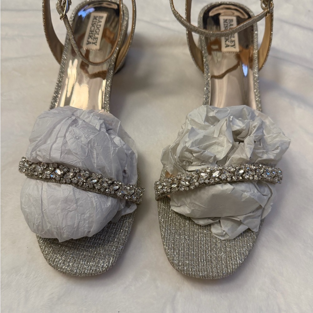 Badgley Mischka Gold Sandals - Picture 2 of 7